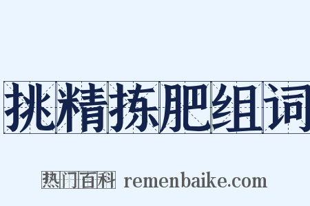 挑精拣肥组词是什么意思的图片